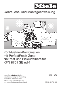 Bedienungsanleitung Miele KFN 8701 SE ed-1 Kühl-gefrierkombination