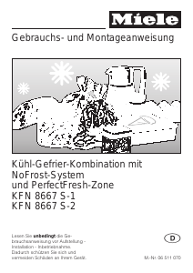 Bedienungsanleitung Miele KFN 8667 S-1 Kühl-gefrierkombination