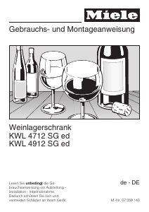 Bedienungsanleitung Miele KWL 4912 SG ed Weinklimaschrank