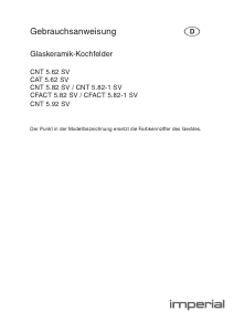 Bedienungsanleitung Imperial CNT 5.82-1 SV Kochfeld