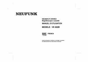 Mode d’emploi Neufunk VK602B Magnétoscope