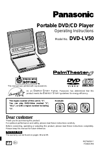 Manual Panasonic DVD-LV50PP DVD Player