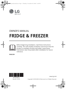 Manual LG GBB569MCAMB Fridge-Freezer