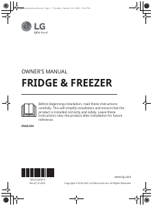 Bruksanvisning LG GSJ761SWXZ Kyl-frys
