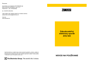 Návod Zanussi ZOU643W Sporák