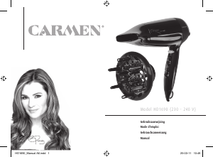 Handleiding Carmen HD 1690 Volume 1600 Haardroger