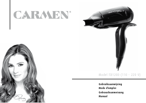 Handleiding Carmen TD 1200 Travel Compact 1200 Haardroger