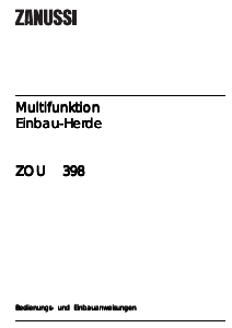 Bedienungsanleitung Zanussi ZOU398X Herd