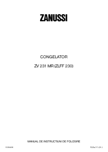 Manual Zanussi ZV 231 MR Congelator