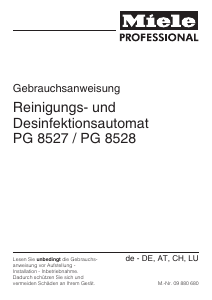 Bedienungsanleitung Miele PG 8528 D/EL Desinfektionsgerät