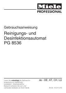 Bedienungsanleitung Miele PG 8536 AE SST AD Desinfektionsgerät