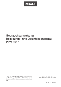 Bedienungsanleitung Miele PLW 8617 Desinfektionsgerät