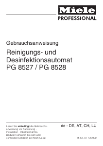 Bedienungsanleitung Miele PG 8528 Desinfektionsgerät