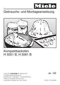 Bedienungsanleitung Miele H 5061 B Backofen