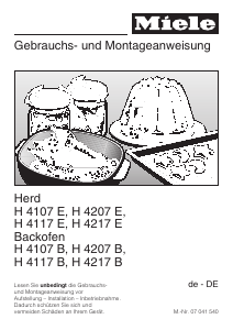 Bedienungsanleitung Miele H 4207 B Backofen