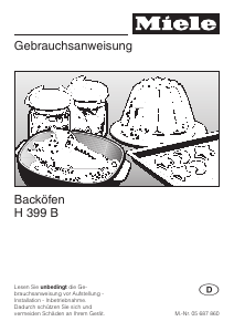 Bedienungsanleitung Miele H 399 B ALU Backofen