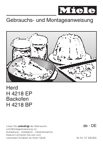 Bedienungsanleitung Miele H 4218 BP Backofen