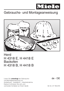 Bedienungsanleitung Miele H 4418 B Backofen