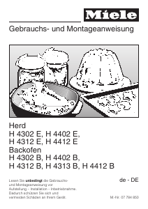 Bedienungsanleitung Miele H 4302 B Backofen
