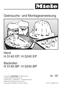 Bedienungsanleitung Miele H 5050 B Backofen