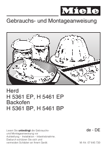 Bedienungsanleitung Miele H 5361 BP Backofen
