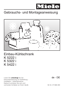 Bedienungsanleitung Miele K 5322 i Kühlschrank