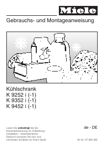 Bedienungsanleitung Miele K 9352 i-1 Kühlschrank