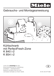 Bedienungsanleitung Miele K 854 i-2 Kühlschrank
