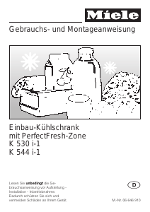 Bedienungsanleitung Miele K 530 i-1 Kühlschrank