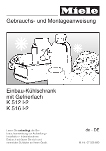 Bedienungsanleitung Miele K 512 i-2 Kühlschrank