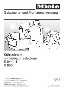 Bedienungsanleitung Miele K 850 i Kühlschrank