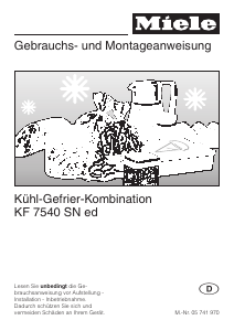 Bedienungsanleitung Miele KF 7540 SN ed Kühl-gefrierkombination