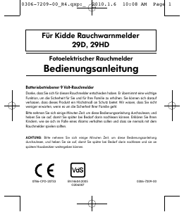 Bedienungsanleitung Kidde 29D Rauchmelder