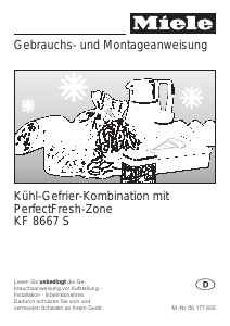 Bedienungsanleitung Miele KF 8667 S Kühl-gefrierkombination