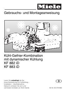 Bedienungsanleitung Miele KF 882 iD Kühl-gefrierkombination