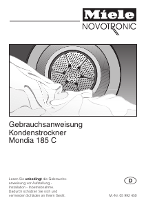 Bedienungsanleitung Miele Mondia 185C Trockner
