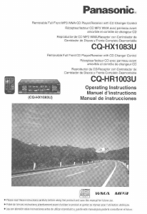Mode d’emploi Panasonic CQ-HX1083U Autoradio