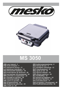 Kasutusjuhend Mesko MS 3050 Kontaktgrill