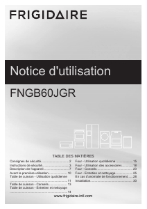Mode d’emploi Frigidaire FNGB60JGRSO Cuisinière