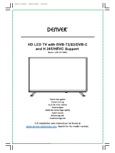 Mode d’emploi Denver LED-3271MK2 UK Téléviseur LED