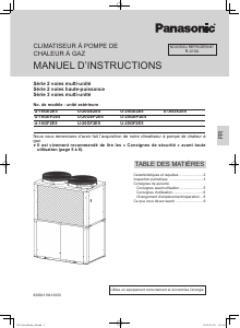 Mode d’emploi Panasonic U-25GF2E5 Climatiseur