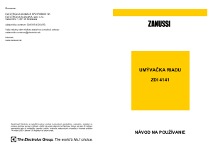 Návod Zanussi ZDI4141W Umývačka riadu