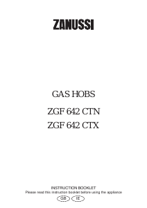 Manual Zanussi ZGF642CTN Hob