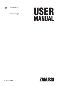 Manual Zanussi ZDE47209W Dryer