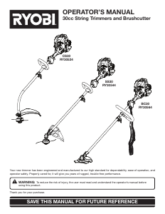 Bruksanvisning Ryobi RY30524 Grästrimmer