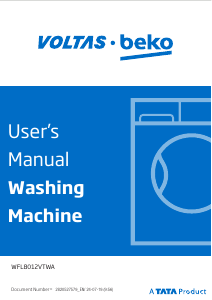 Bruksanvisning Voltas BEKO WFL8012VTWA Tvättmaskin