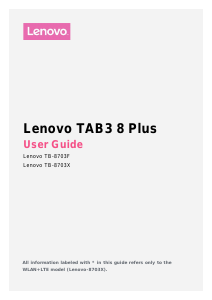 Bruksanvisning Lenovo TB-8703F TAB3 8 Plus Tablet