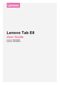Bruksanvisning Lenovo TB-8304F TAB E8 Tablet