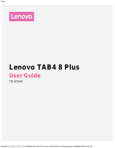 Bruksanvisning Lenovo TB-8704V TAB4 8 Plus Tablet