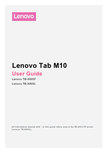 Bruksanvisning Lenovo TB-X605F TAB M10 Tablet